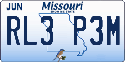 MO license plate RL3P3M