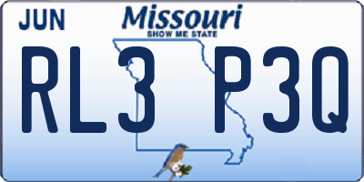 MO license plate RL3P3Q