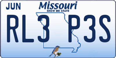 MO license plate RL3P3S