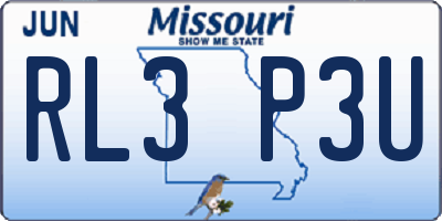 MO license plate RL3P3U