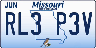 MO license plate RL3P3V