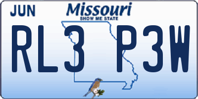 MO license plate RL3P3W