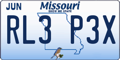 MO license plate RL3P3X