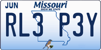 MO license plate RL3P3Y