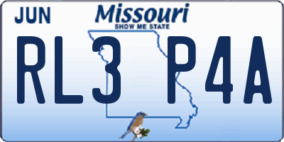 MO license plate RL3P4A