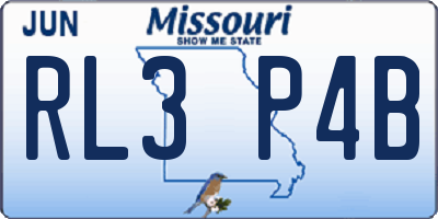 MO license plate RL3P4B