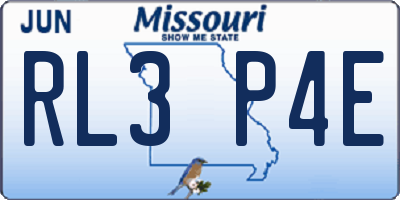 MO license plate RL3P4E