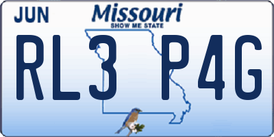 MO license plate RL3P4G
