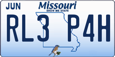 MO license plate RL3P4H
