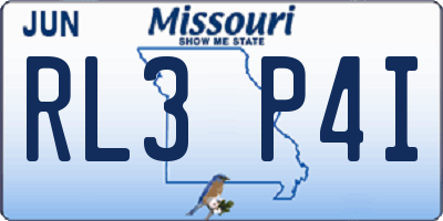 MO license plate RL3P4I
