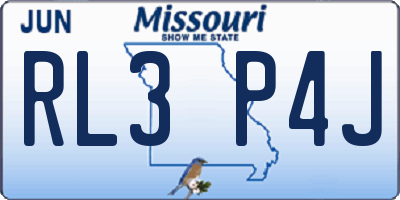 MO license plate RL3P4J
