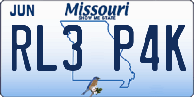 MO license plate RL3P4K