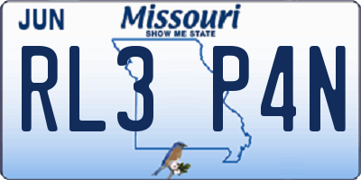 MO license plate RL3P4N