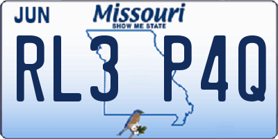 MO license plate RL3P4Q