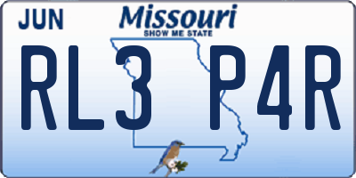 MO license plate RL3P4R