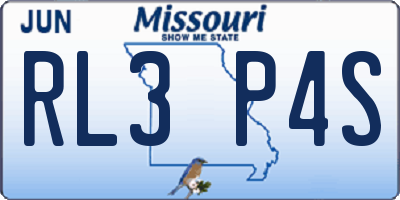 MO license plate RL3P4S