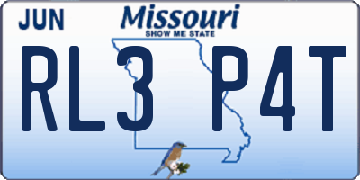 MO license plate RL3P4T