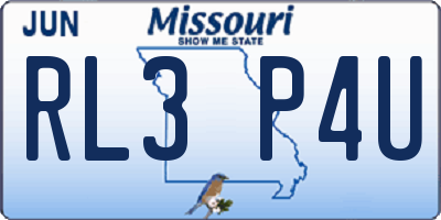 MO license plate RL3P4U
