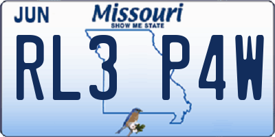 MO license plate RL3P4W