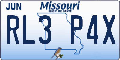 MO license plate RL3P4X