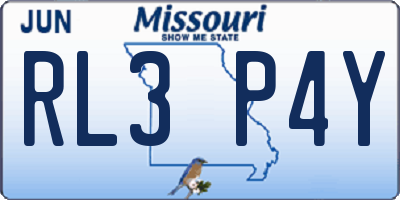 MO license plate RL3P4Y
