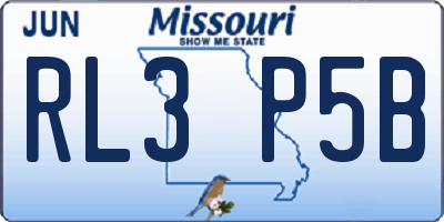 MO license plate RL3P5B