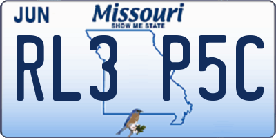 MO license plate RL3P5C