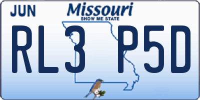 MO license plate RL3P5D