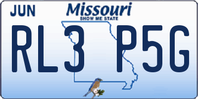MO license plate RL3P5G