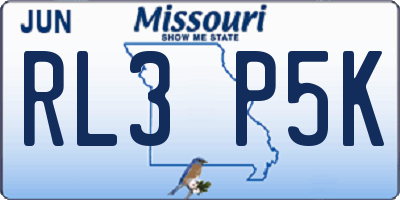 MO license plate RL3P5K