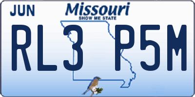 MO license plate RL3P5M