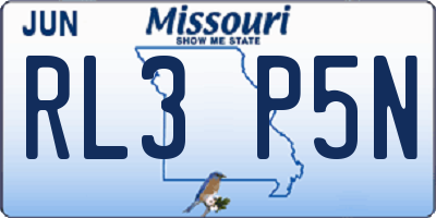 MO license plate RL3P5N