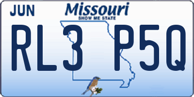 MO license plate RL3P5Q