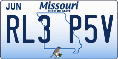MO license plate RL3P5V