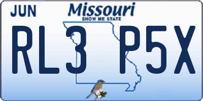 MO license plate RL3P5X