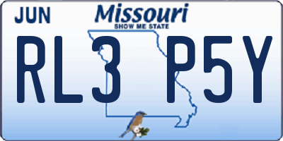 MO license plate RL3P5Y