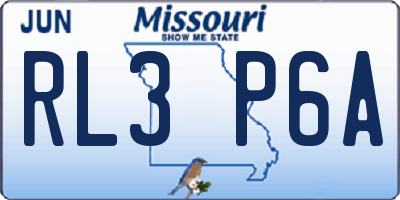 MO license plate RL3P6A