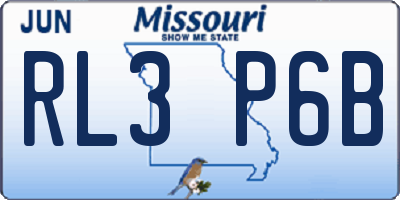 MO license plate RL3P6B