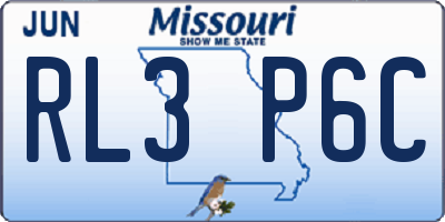 MO license plate RL3P6C
