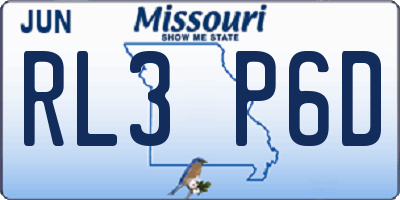 MO license plate RL3P6D