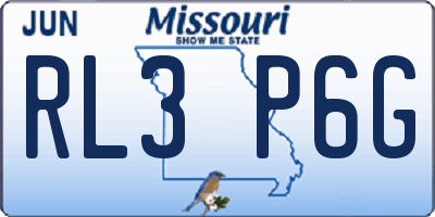 MO license plate RL3P6G
