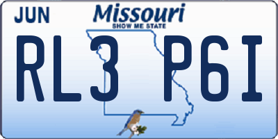 MO license plate RL3P6I