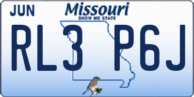 MO license plate RL3P6J