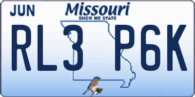 MO license plate RL3P6K
