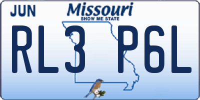 MO license plate RL3P6L