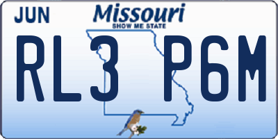 MO license plate RL3P6M