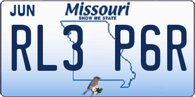 MO license plate RL3P6R