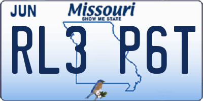 MO license plate RL3P6T