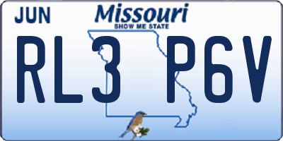 MO license plate RL3P6V