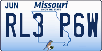 MO license plate RL3P6W